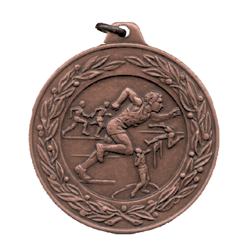 Male Track Events: 2" Olympic-Style J-Series Medals - Click to enlarge