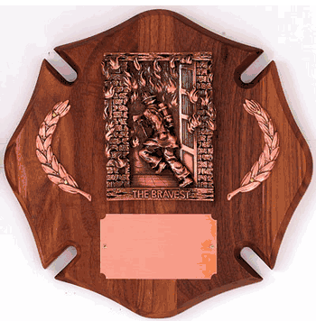 Maltese Cross Fireman Plaque 12" X 12" - Click to enlarge