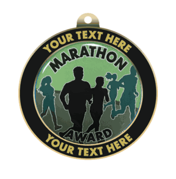 Marathon Insert Medal with Personalized Rim - Click to enlarge