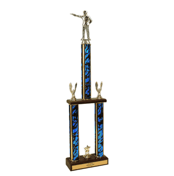 Marksman Two Tier Championship Trophy W/ Wood Base - Click to enlarge