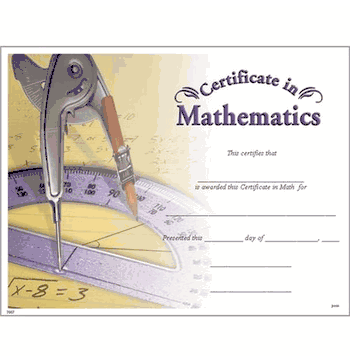 Math Certificates - Click to enlarge