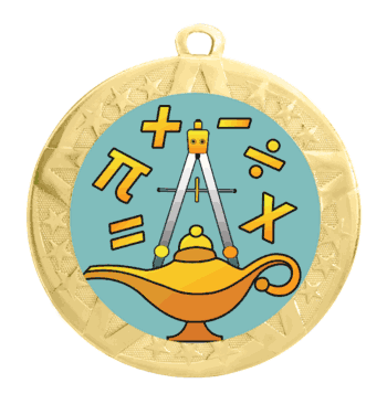 Math Excellence Medal with Gold Frame - Click to enlarge