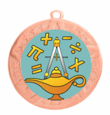 Math Excellence Medal - Bronze Frame, 2 3/4"