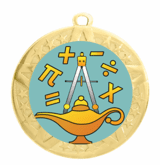 Math Excellence Medal - Gold Frame, 2 3/4"