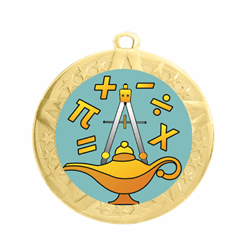 Gold Math Medal, 2 3/4" - Click to enlarge