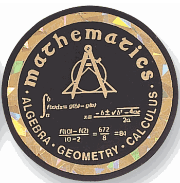 Mathematics Mylar Decal Medal Insert - Click to enlarge