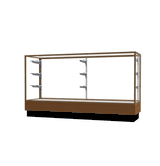 Merchandiser Light Oak Display Case, w/ Champagne Aluminum Frame, 40"H x 72"W x 20"D