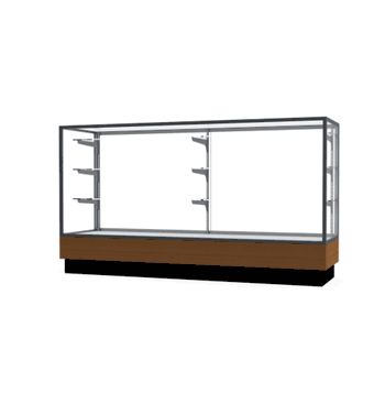 Merchandiser Light Oak Display Case, w/ Satin Natural Aluminum Frame, 40"H x 72"W x 20"D - Click to enlarge