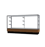 Merchandiser Light Oak Display Case, w/ Satin Natural Aluminum Frame, 40"H x 72"W x 20"D