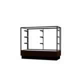 Merchandiser Walnut Vinyl Display Case, w/ Dark Bronze Aluminum Frame, 40"H x 48"W x 20"D