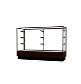 Merchandiser Walnut Vinyl Display Case, w/ Dark Bronze Aluminum Frame, 40"H x 60"W x 20"D