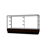 Merchandiser Walnut Vinyl Display Case, w/ Satin Natural Aluminum Frame, 40"H x 72"W x 20"D