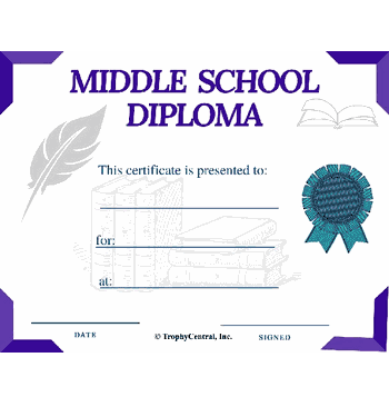 Middle School Diploma - Click to enlarge
