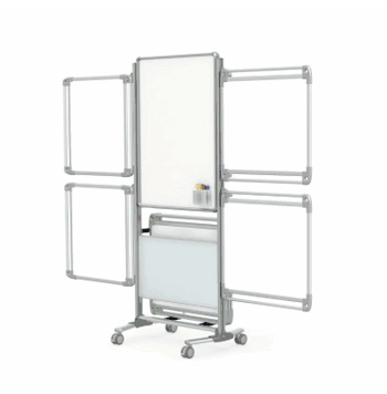 Mobile 2-Sided Whiteboard with Tablet Storage, 8 Tablets , 39"H x 26"W - Click to enlarge