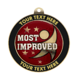 Most Improved Insert Medal with Personalized Rim