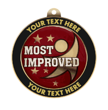 Most Improved Insert Medal with Personalized Rim - Click to enlarge