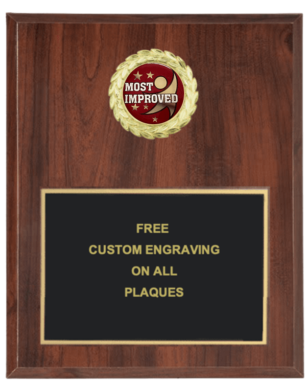 Beautiful Most Improved Insert Plaque from TrophyCentral