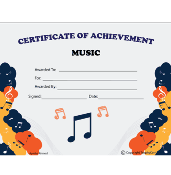 Music Award of Achievement - Click to enlarge