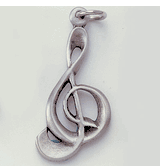 Music G-Clef Pewter Keychains