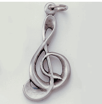 Music G-Clef Pewter Keychains - Click to enlarge
