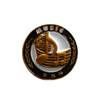 Music Gold Enamel Lapel Pin - Click to enlarge