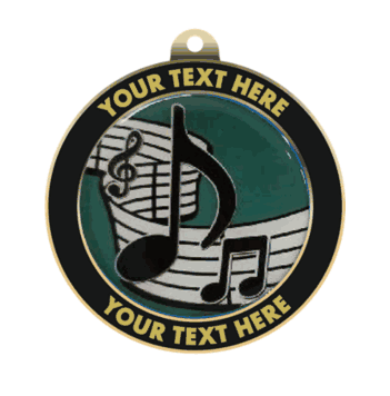 Music Insert Medal with Personalized Rim - Click to enlarge