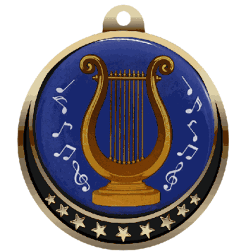 Music Lyre Insert Medal - Click to enlarge