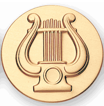 Music Lyre Litho Medal Insert - Click to enlarge
