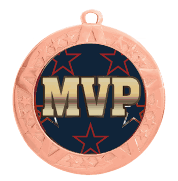 Epoxy Dome Insert Medal with Bronze Frame MVP - Click to enlarge