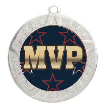 Epoxy Dome Silver Frame Insert Medal: MVP - Click to enlarge