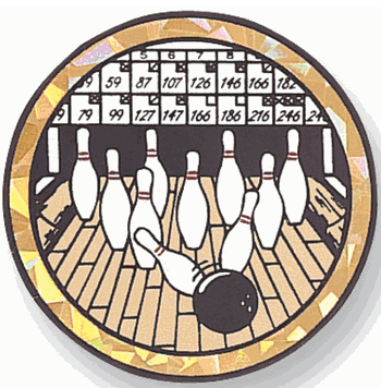 Mylar Bowling Medal Insert Medal Mylar Decal Medal Insert - Click to enlarge