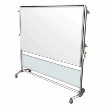 Nexus IdeaWall, Mobile 2-Sided Porcelain Magnetic Whiteboard, 46"H x 70"W - Click to enlarge