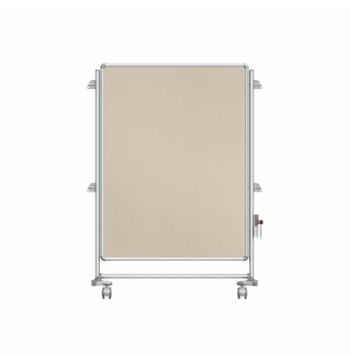 Nexus Jr. Partition, Mobile 2-Sided Fabric Bulletin Board, 46"H x 34"W, Beige - Click to enlarge