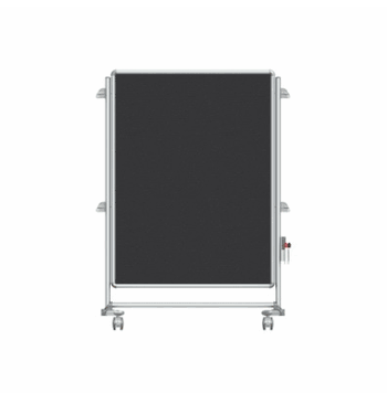 Nexus Jr. Partition, Mobile 2-Sided Fabric Bulletin Board, 46"H x 34"W, Black - Click to enlarge
