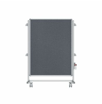 Nexus Jr. Partition, Mobile 2-Sided Fabric Bulletin Board, 46"H x 34"W, Gray - Click to enlarge