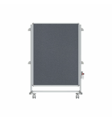 Nexus Jr. Partition, Mobile 2-Sided Fabric Bulletin Board, 46"H x 34"W, Gray