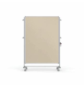 Nexus Partition, Mobile 2-Sided Fabric Bulletin Board, 65"H x 46"W, Beige - Click to enlarge