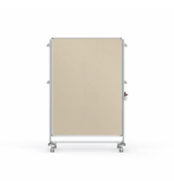 Nexus Partition, Mobile 2-Sided Fabric Bulletin Board, 65"H x 46"W, Beige