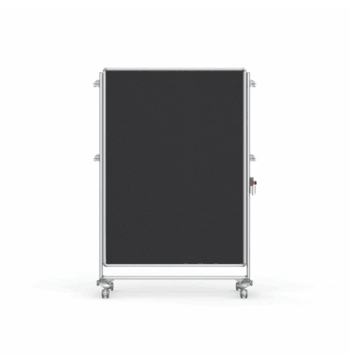 Nexus Partition, Mobile 2-Sided Fabric Bulletin Board, 65"H x 46"W, Black - Click to enlarge