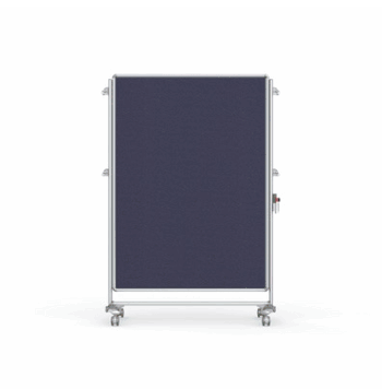 Nexus Partition, Mobile 2-Sided Fabric Bulletin Board, 65"H x 46"W, Blue - Click to enlarge
