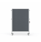 Nexus Partition, Mobile 2-Sided Fabric Bulletin Board, 65"H x 46"W, Gray