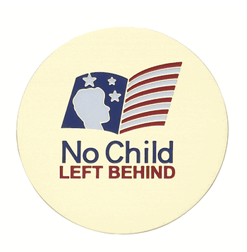 No Child Left Behind Medal Insert (Etched) - Click to enlarge