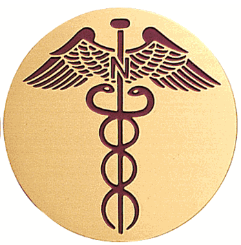 Nurses Caduceus Medal Insert (Etched) - Click to enlarge