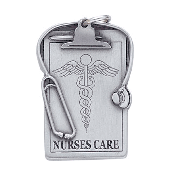Nurses Care Pewter Keychains - Click to enlarge