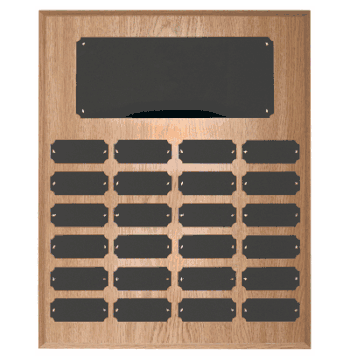 Oak Perpetual Nameplate Plaque (24 Plates) - Click to enlarge