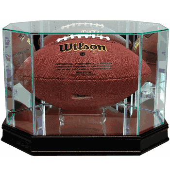 Octagon Glass Football Display Case - Click to enlarge