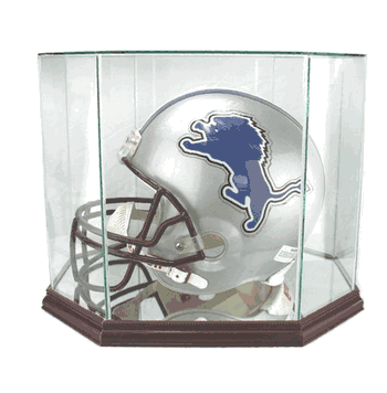 Octagon Glass Football Helmet Display Case - Click to enlarge