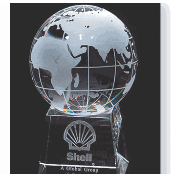 Optical Crystal Globe Trophy - Click to enlarge