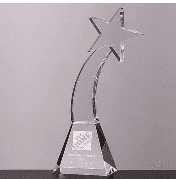 Optical Cut Crystal Shooting Star Award - Click to enlarge