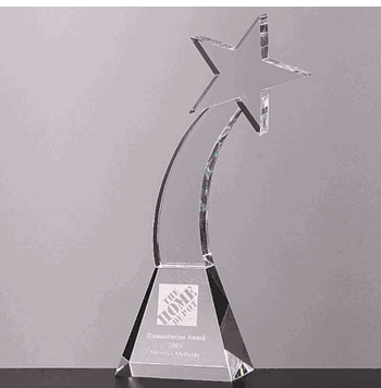 Optical Cut Crystal Shooting Star Award - Click to enlarge